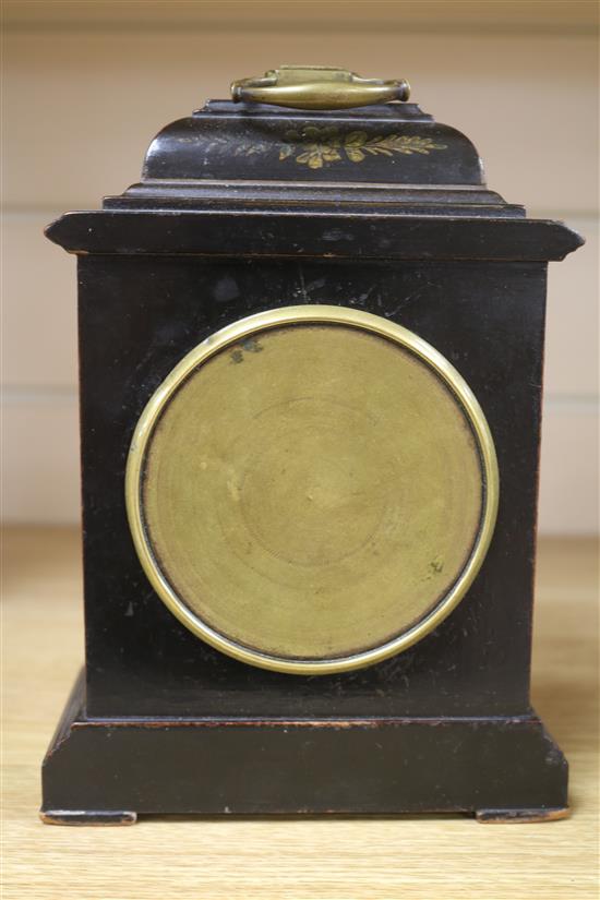 A chinoiserie lacquered mantel clock